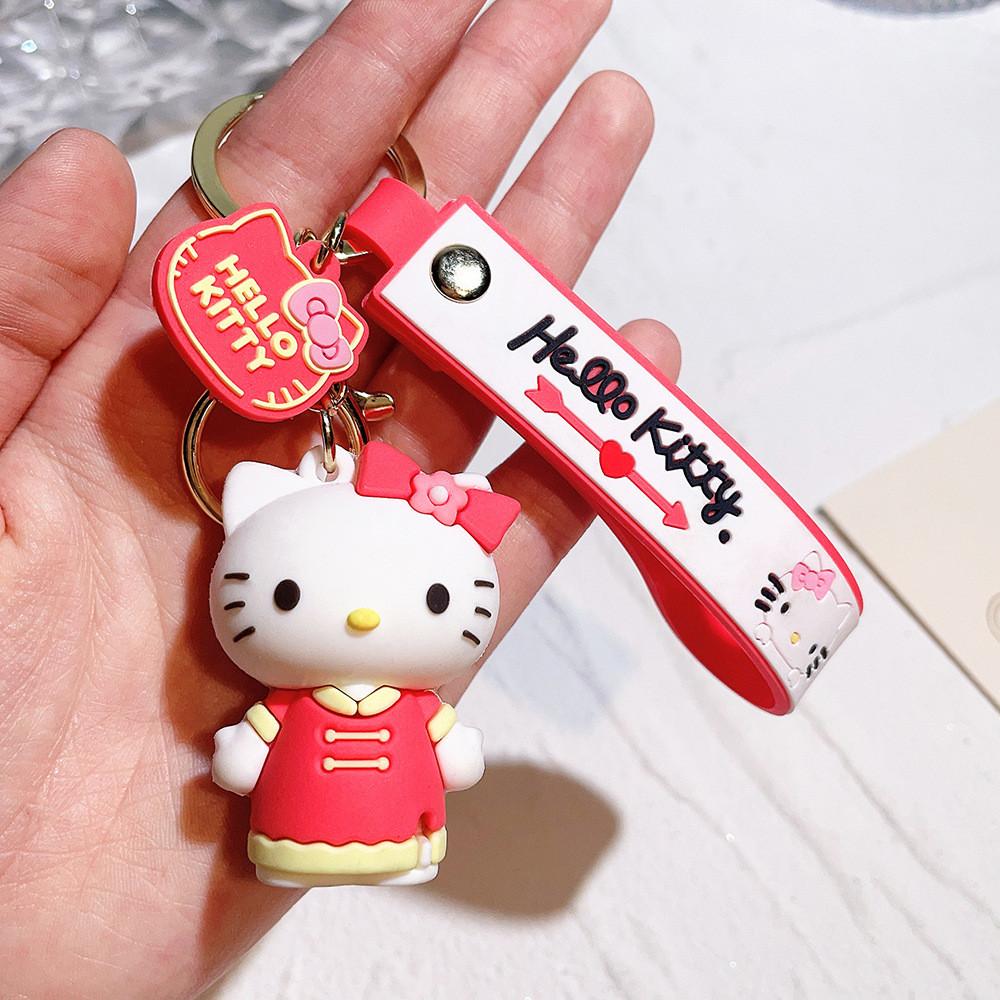 Adorable Cartoon Hello Kitty Keychain Silicone Gifts Perfect For Birthdays And Graduations Cheongsam
