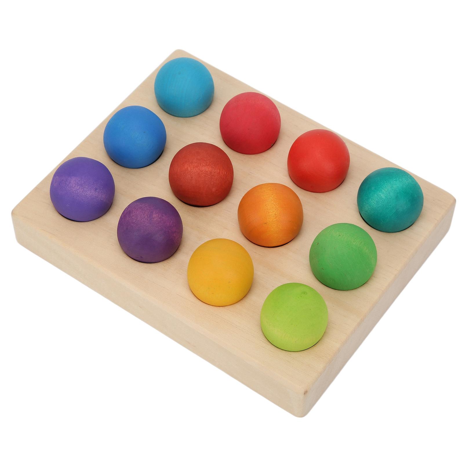 

Настольная игра «Сортировка по цвету» с деревянными шариками 3,5 см, 12 цветов с подносом для раннего образования малышей