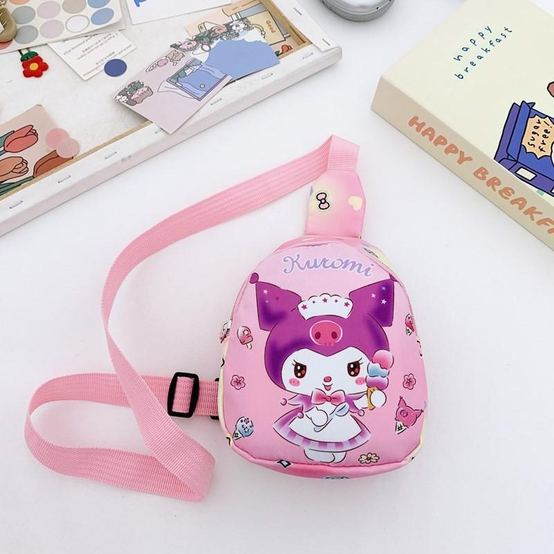 Kuromi Cartoon Kids Coin Wallet With Polyester Lining For Daily School Use