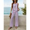 Bohemian women's sleeveless suit is suitable for daily wear, vacation sleeveless suit, spot solid color premium