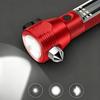 500 Meters High Brightness Beam Solar Powered Flashlight Red Blue Warning Strobe Lights Compass