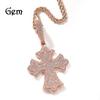 Simple Personality 4-branch Cross Pendant Copper Inlaid Zircon Full Diamond Necklace New Creative Versatile