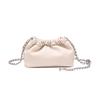 Soft leather 2024 summer new chain cloud bag, pleated soft leather women's bag, fashionable versatile shoulder and crossbody small bag