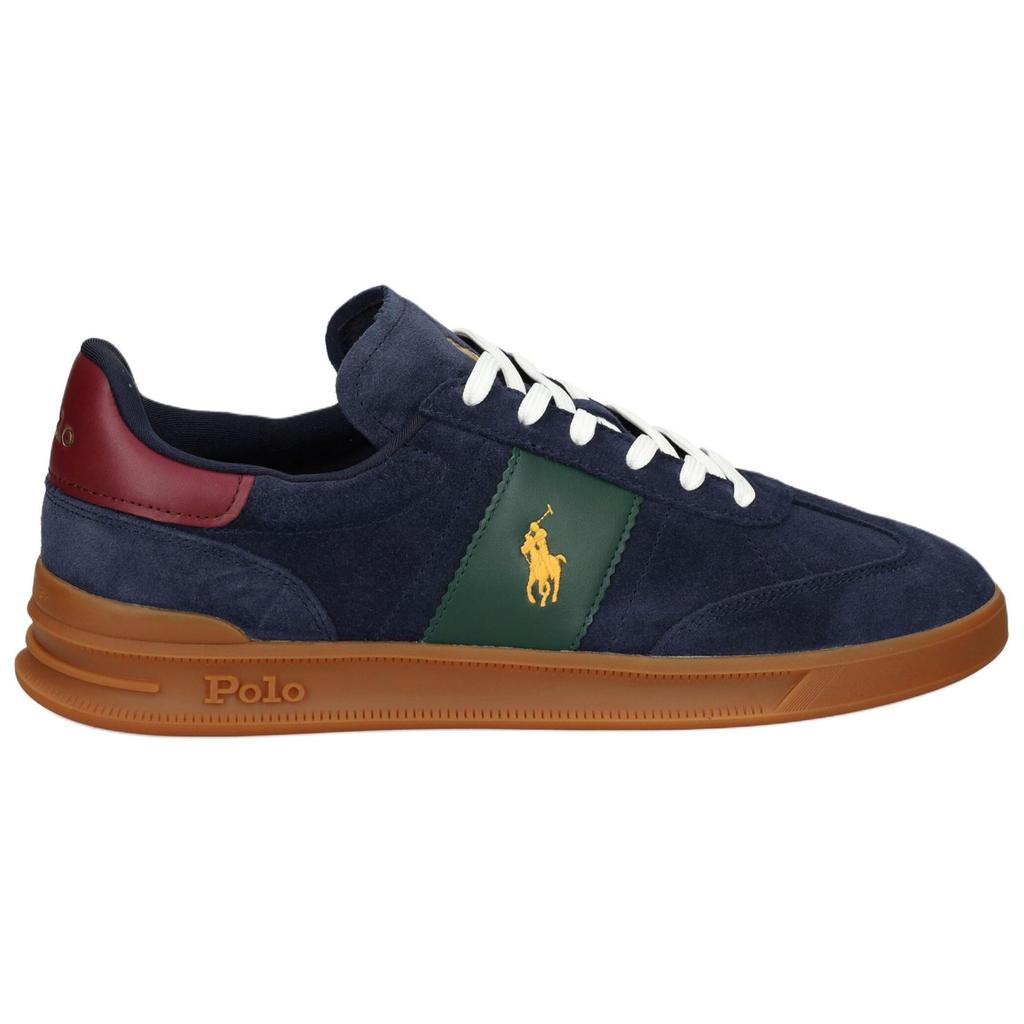 Polo Ralph Lauren Heritage Suede Round Toe Lace-Up Low-Top Sneakers Men Sneakers Blue 809954903002