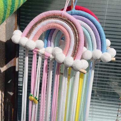 Aufbewahrungsgurt, handgefertigt, gestrickt, Haarspange, Aufbewahrung, organisieren, Accessorize, Regenbogen, dekorativer Aufbewahrungsgürtel