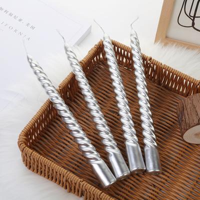 European Long Pole Colored Thread Candlestick Candle Home Romantic Candlelight Dinner Decoration Wedding Birthday Candle
