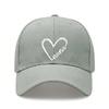 Nana Heart Print Baseball Cap - Simple Cream Polyester Adjustable Casual Outdoor Sports Hat For Women Gift