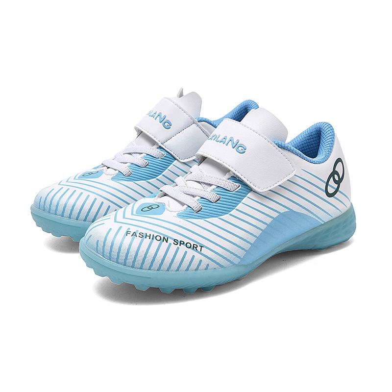 Children'S Football Shoes Velcro Leather Feet Boys And Girls Kindergarten Children Students Non-Slip Training Shoes