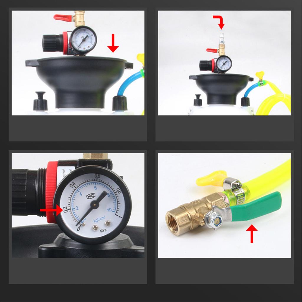 Bomba de Fluido para Automóviles de 5L/8L Herramienta de Relleno de ATF Rellenador de Aceite de Caja de Cambios Extractor y Dispensador Neumático de Fluido Tanque Rellenador de Aceite de Engranajes