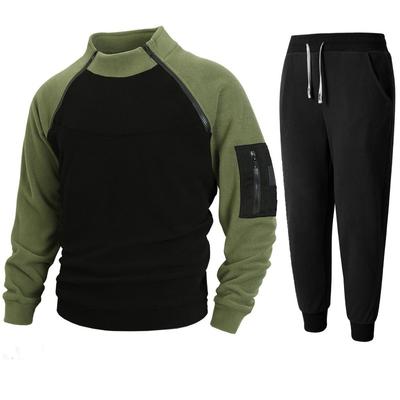 Stehkragen Locker Farbblockiert Doppelte Ärmel Outdoor Warmes Sweatshirt Langärmliger Herren Herbst- und Winter Sportanzug