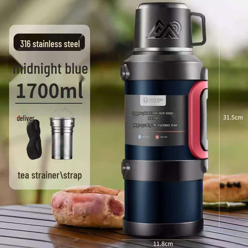 316 Large Capacity Outdoor Stainless Steel Insulated Sports Teapot and Water Cup