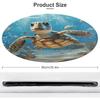 Cartoon Sea Turtle Round Rug Washable Area Rugs Indoor Circle Door Mat Soft Non-Slip Carpet for Living Room Bedroom Dining