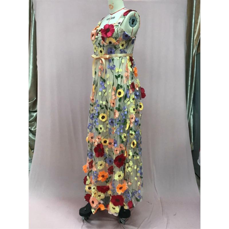 Rochii de vară tridimensionale pentru femei, cu broderie de flori, șold, sexy