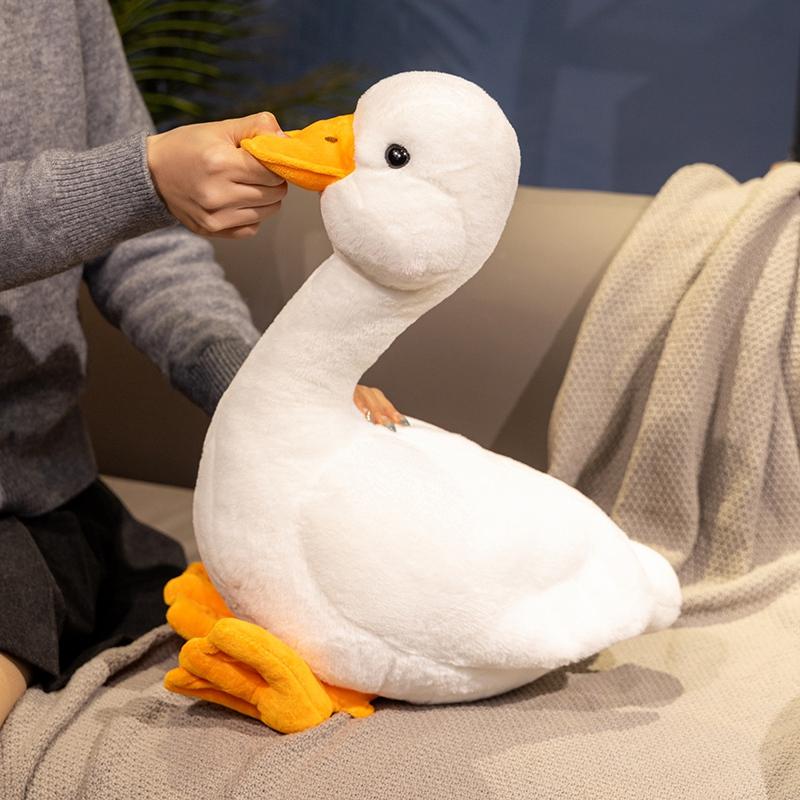 Kawaii Duck Plush Toy Realistic Cute White Goose Stuffed Animal Toys Gifts For Girl Boy Pets Simulated Big Duck Birthday Gifts