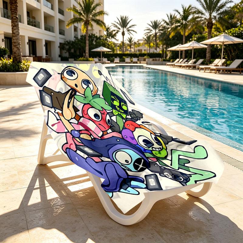 Dandy's World Print Beach Towel Design, Soft, Lightweight. for Home Bathroom, Spa, Pool, Yoga, Surfing, Camping, Gift for Family, Friend