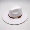 .Cm top hat foreign style jazz hat retro felt hat temperament British style belt buckle woolen hat