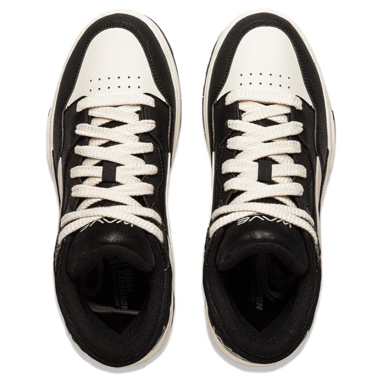 Li Ning Weiwu Mid Comfortable Fit Non-Slip Wear-Resistant Mid-Top Skate Shoes Men Skate Shoes Black AGCU155-3