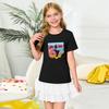 Fashionable Round Neck Short Sleeve Work Clothes Printed Tops For KID Summer Tops