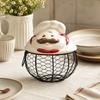 Chef-Topped Wire Basket Black Decorative Storage Breathable