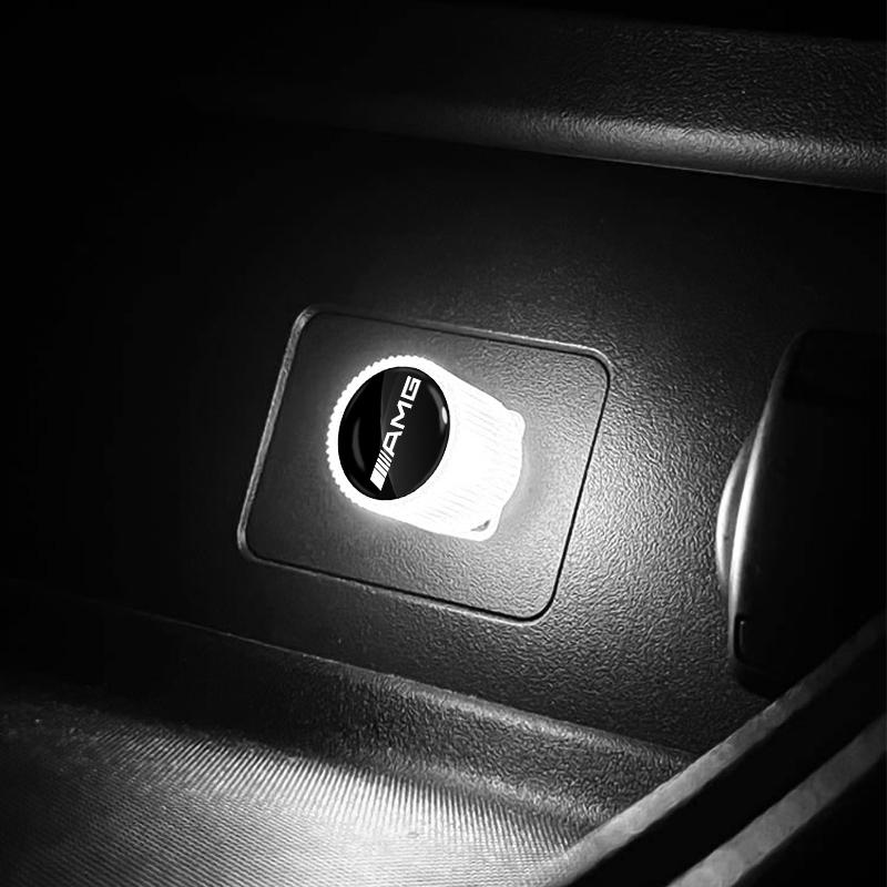 1 Stück USB Auto LED Licht Auto Innenraum Atmosphärenlicht Auto Emblem Styling Für Mercedes Benz AMG W212 W205 W246 W177 W176 W213 GLC GLE GLS ML Willkommen