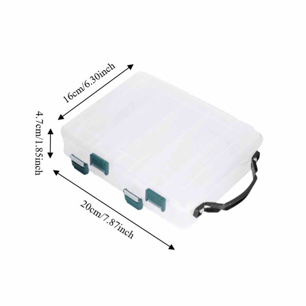 2PCS Double Sided Fishing Lures Box 10 Slots 14 Slots Large Capacity Fishing Tackle Storage Case Transparent Visible