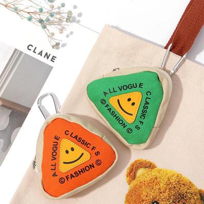 Dopamine Color Block Mini Portable Storage Bag for Coins, Keys, Earphones, and Backpack Pendant