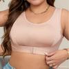 European and American Sports Large Size Comfortable No-rim Seamless Push-up Bra Front Buckle Adjustable Shape Beautiful Back Underwear