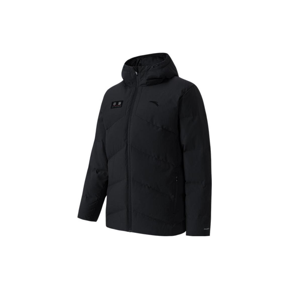 Anta Men s Black Windproof Hooded Warm Down Jacket 952347915-2 L