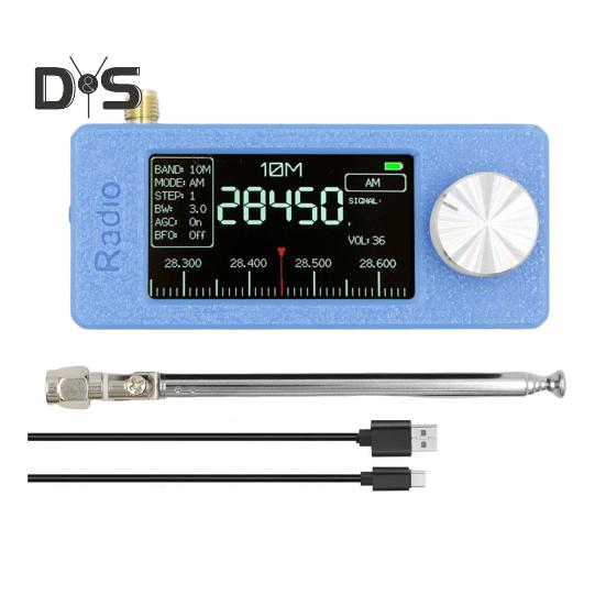 

Портативное мини-радио 0,5-108 МГц с 1,9-дюймовым IPS-экраном, карманное мини-радио LSB/USB/AM/FM, вседиапазонный радиоприемник с антенной C