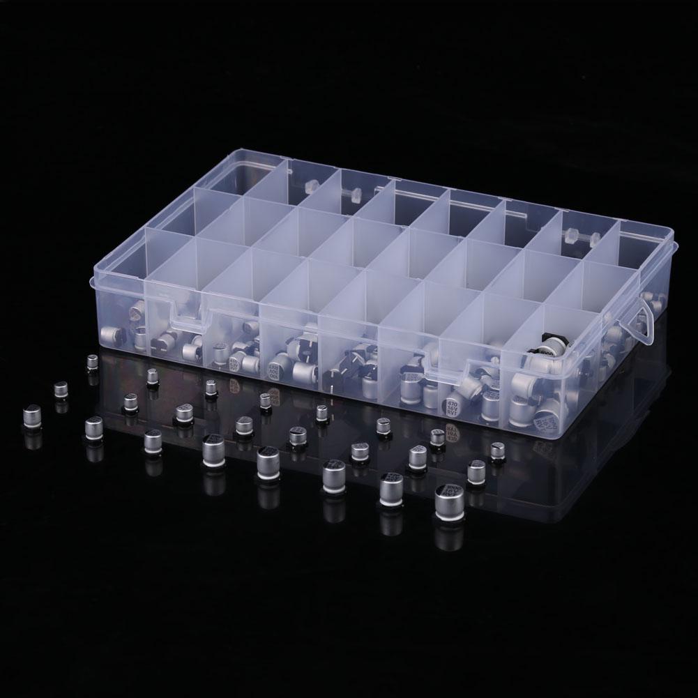 400 Stück 24 Werte SMD Aluminium Elektrolytkondensator Sortiertes Kit 1uF 1000uF
