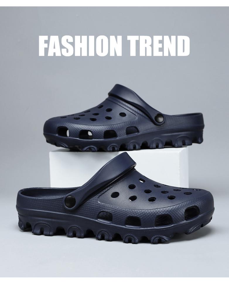 Hole Shoes Men's Beach Sandals 39-51 Large Size Slippers Bag Head Cool Slippers with Heel and Large Garden Shoes