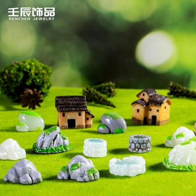 Simulation Glow-in-the-Dark Moss Micro Landscape Scene Building Resin Ornaments Accessories Decoration Toys