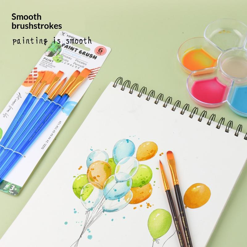 6/20 Peças Conjunto de Pincéis de Nylon Coloridos Pincel para Tinta a Aquarela Acrílica Pincéis Coloridos Profissionais para Pintura a Óleo Papelaria