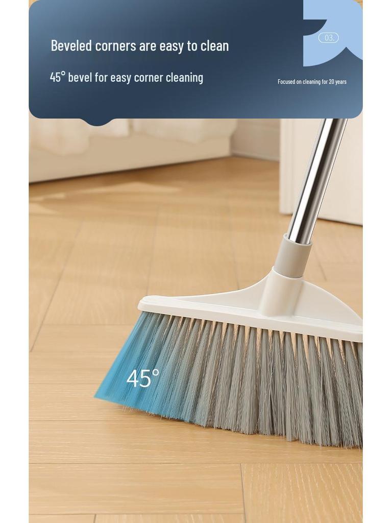 Dustpan and Broom Set with Durable Dense Bristles - Efficient Household Cleanup Tool