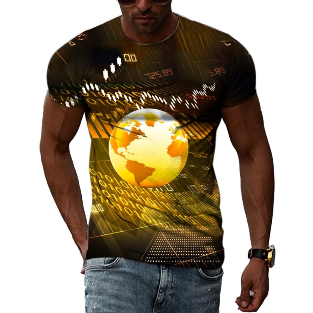 

Men s Fashion 3D Digital Printing Planet Trendy Short Sleeve T-shirt Summer Men s Wear Shirt S