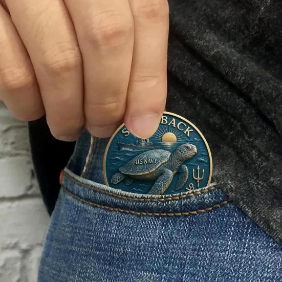 U.S. Navy Shellback Crossing The Line Challenge Coin Navy Souvenir Military Commemorative Coin for Veterans Sailors