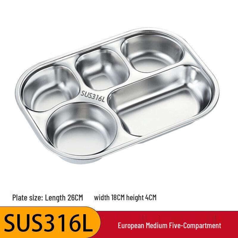 Minai 316 Stainless Steel Divided Children s Meal Plate