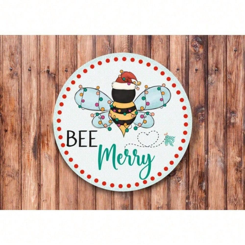 Bee Merry Halloween Rustic Metal Sign Wall Decor For Front Door Living Room