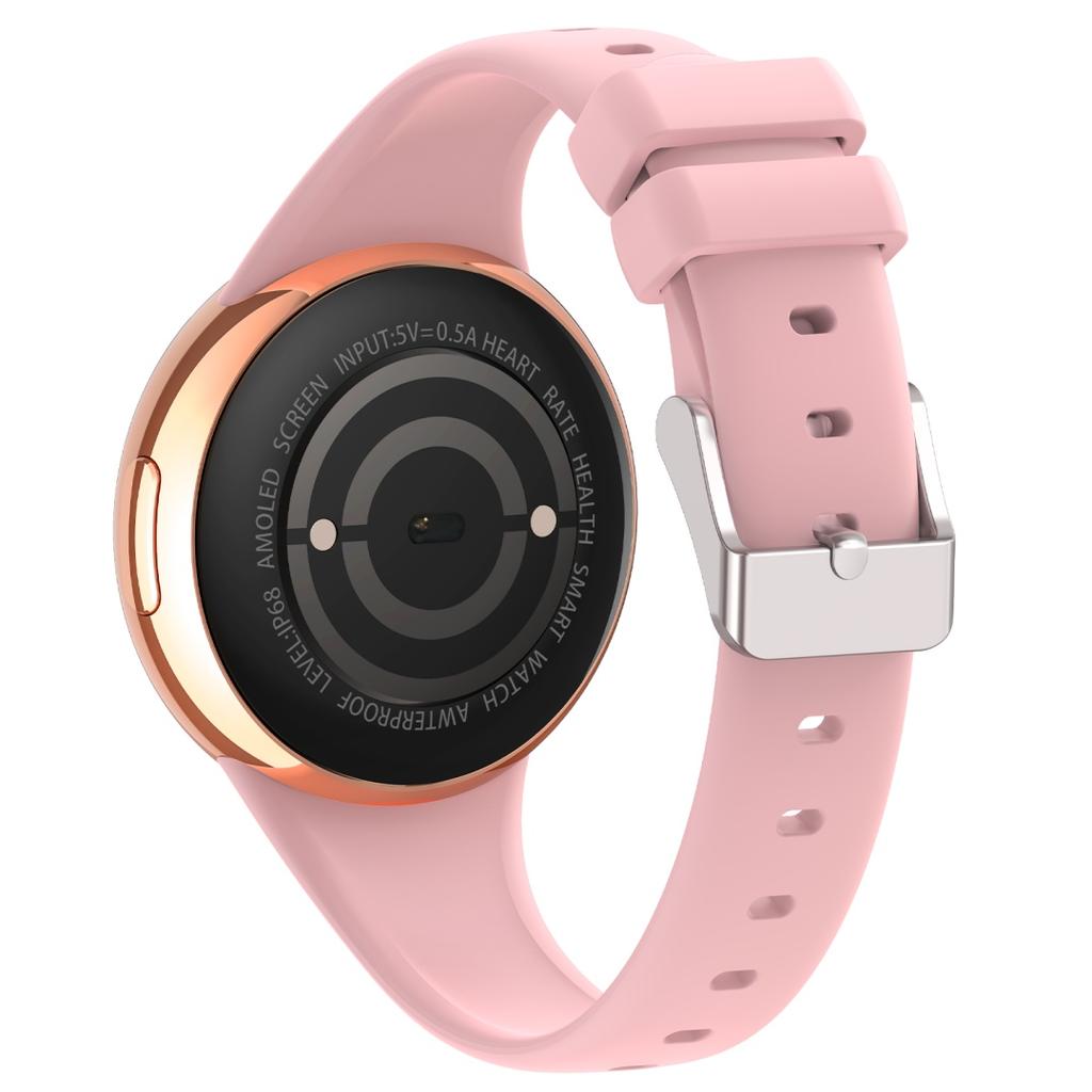 Rainbuvvy DM75 damski inteligentny zegarek połączenie Bluetooth tętno monitorowanie snu monitor zdrowia wykwintny zegarek z naszyjnikiem typu Halter