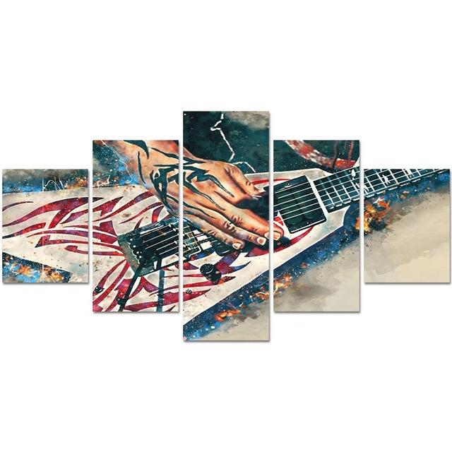 

Poster Modular 5 Pieces Les Claypool Bass Guitar Canvas Painting Wall Art Picture No Frame Living Room Home Decoration HD Prints 20x35 20x45 20x55cm