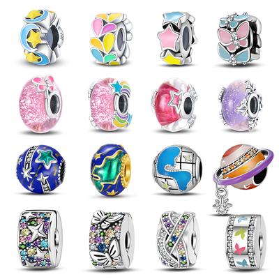 Fit Diy Original Bracelets Silver-Plated Fantasy Earth Moon Travel Celestial Body Charms Beads Fine DIY Jewelry Making