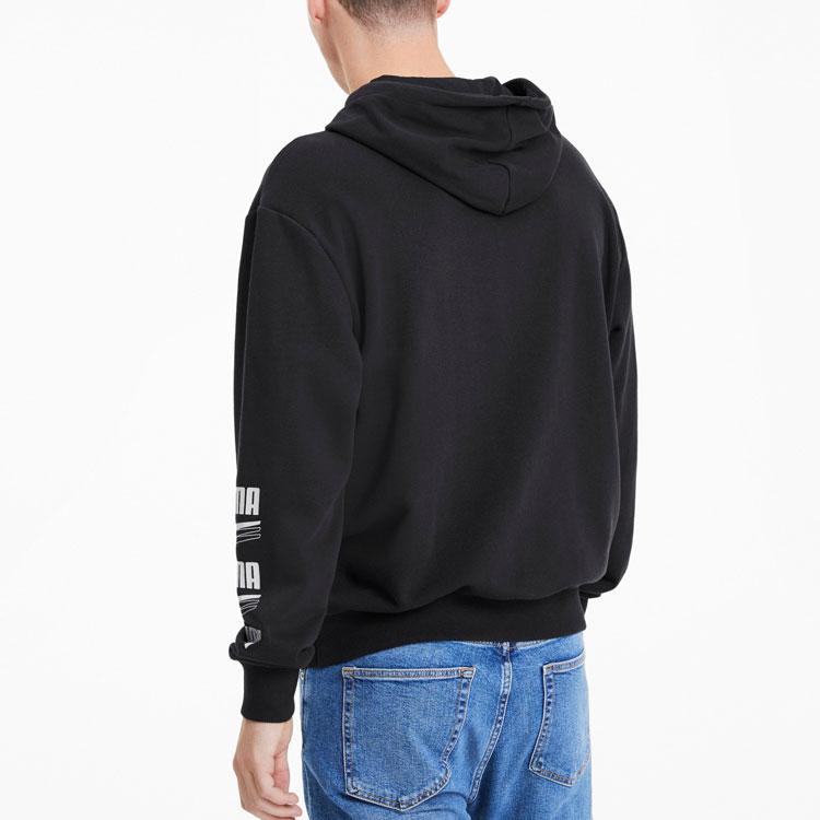 Puma Color Block Hooded Sweatshirt Men Tops Black 582762-01