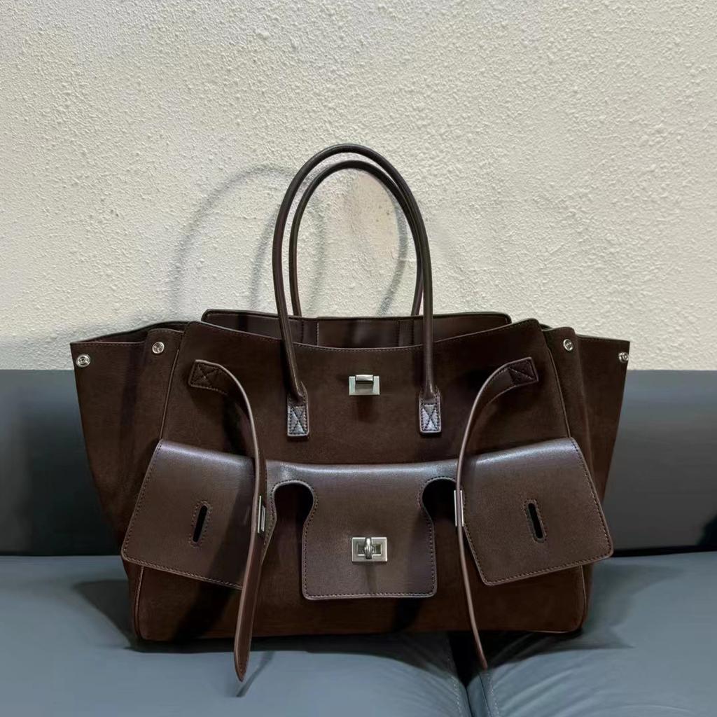 Anti Suede Multi Pocket Design Handbag / New Unisex Motorcycle Bag Punk Lock Tote Bag