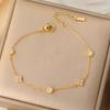 European & American Fashion Zircon Bracelet: Women's Gold-Plated Stainless Steel with Small Flower Design.