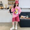 Girls' shorts set, summer new style, children's wear, summer wear, sports girl, big girl, stylish summer style, short sleeved two-piece set