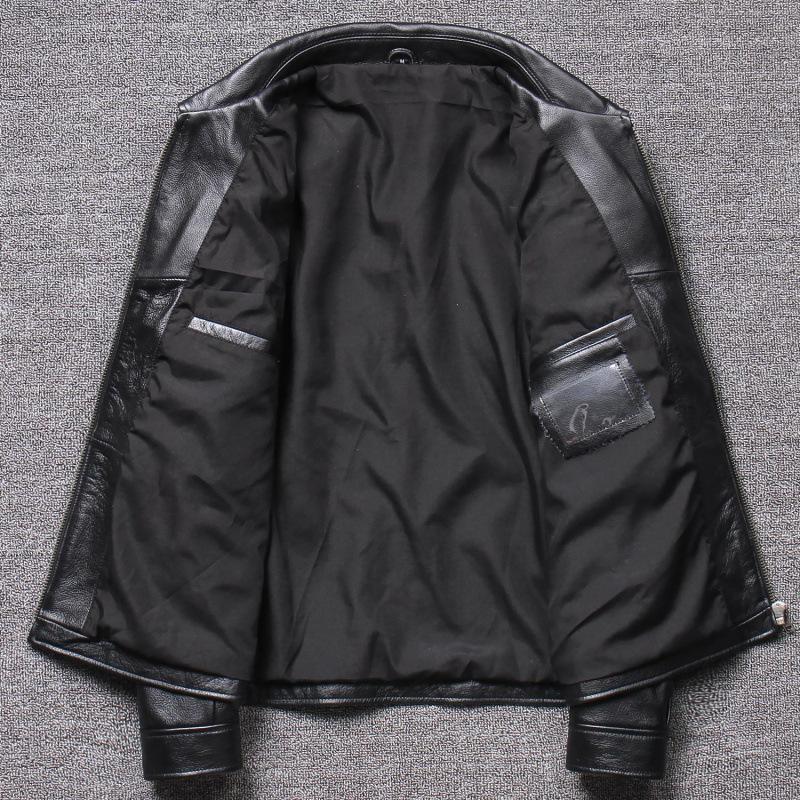 New Top-layer Yellow Business Casual Leather Jacket Men's Lapel Middle-aged Leather Jacket