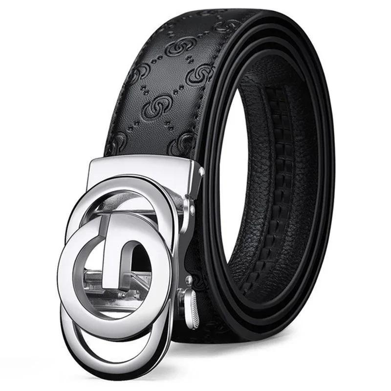 Business Men Belt Casual Fashion Luxury Designer Famous Brand Automatic G Buckle Women Belts Leather Belt for Men Male Jeans