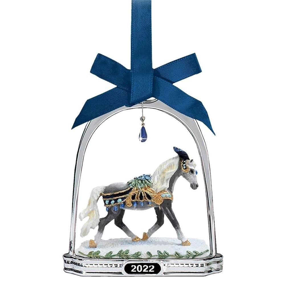 Santa Horse Christmas Hanging Pendant Acrylic 2D Flat Car Horse Pendant New Year Gift Bag Charms Christmas Tree Ornament