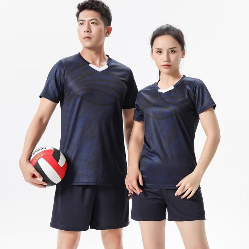 Men Women Short Sleeve Volleyball Jersey Set Quick Dry Breathable Team Uniforms Training Competition