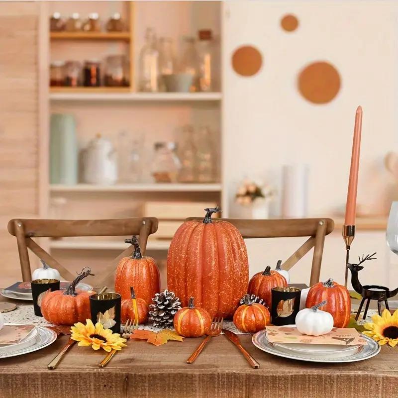 Halloween Artificial Pumpkin Model Simulated Pumpkin Decoration Garden Yard Table Halloween Party Thanksgiving Home Decor